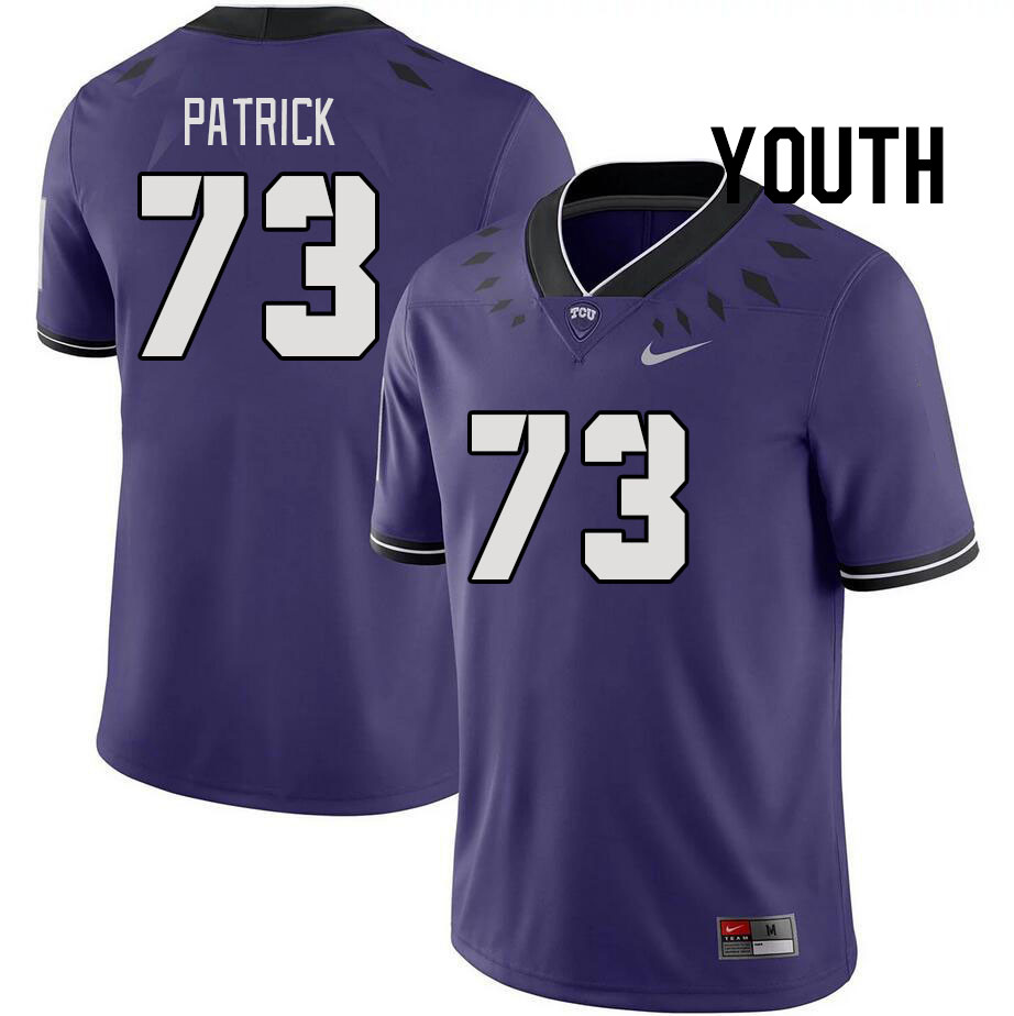 Youth #73 Willis Patrick TCU Horned Frogs 2023 College Footbal Jerseys Stitched-Purple